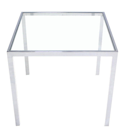 Square Cube Chrome Glass Top Game Small Dinning Dinette Table Bauhaus MINT