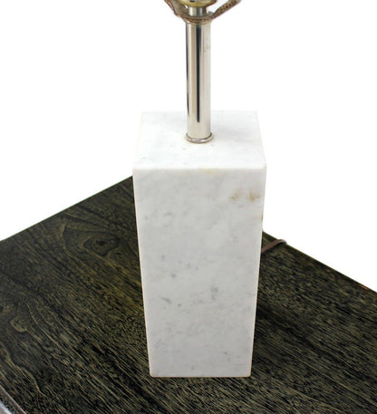 Mid Century Modern Marble Cube Square Shape Modern Table Lamp MINT!