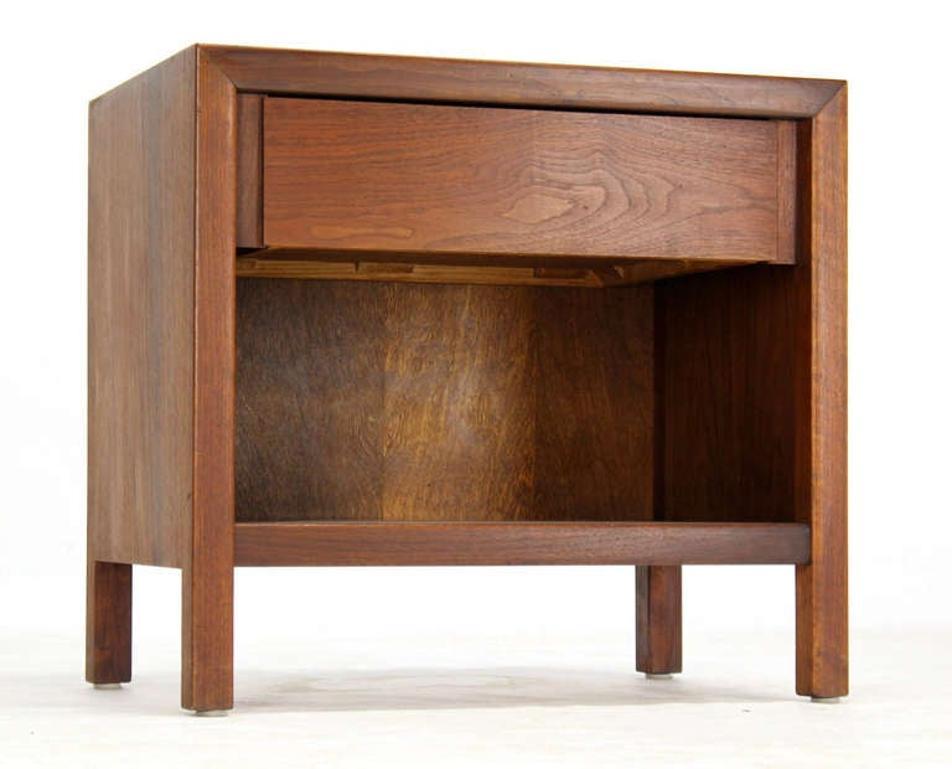 EstablishedLines Mid-Century Danish Modern One-Drawer Oiled Walnut Night Stand End Table Baughman