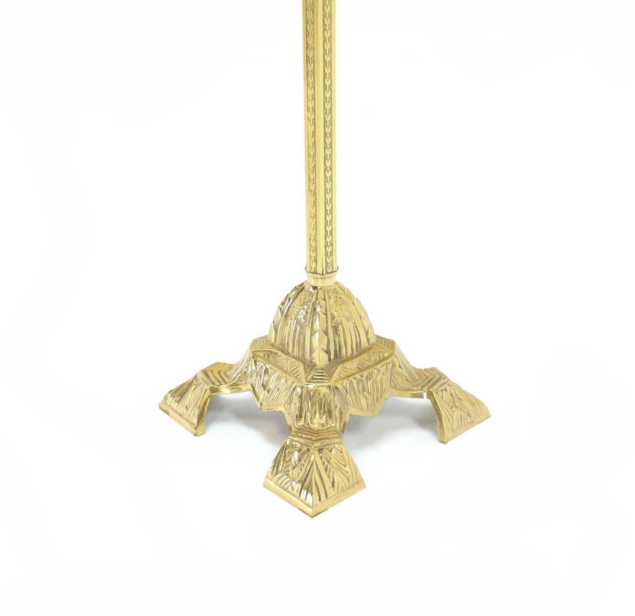 EstablishedLines Square Cast Brass X Shape Base Glass Top Side End Center Lamp Table Stand MINT