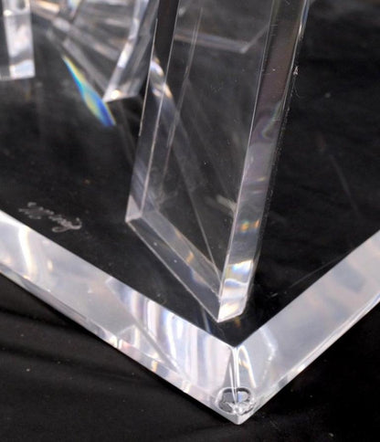 Lucite "Ice Crystals" Base Rectangle Glass Top Mid-Century Modern Coffee Table