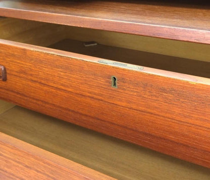 Danish Mid-Century Modern Teak Pull Out Secretary Desk Chest of Drawers Dresser