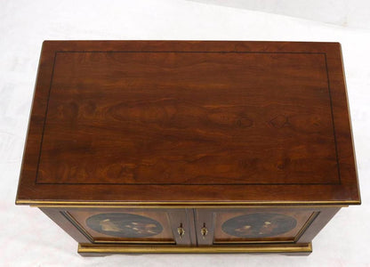 Painted Chinoiserie Two Doors Server Cabinet by Drexel
