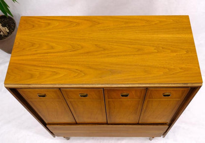 Mid Century American Walnut Gentleman's Chest Dresser w/ Two Doors Compartment