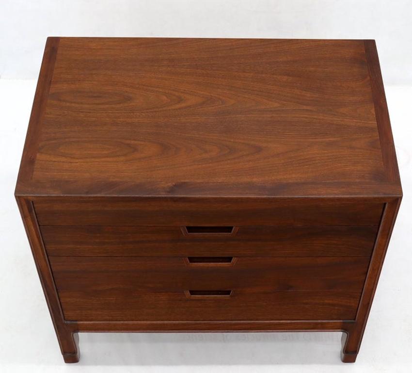 John Stuart Walnut 4 Drawer Bachelor Chest Small Dresser