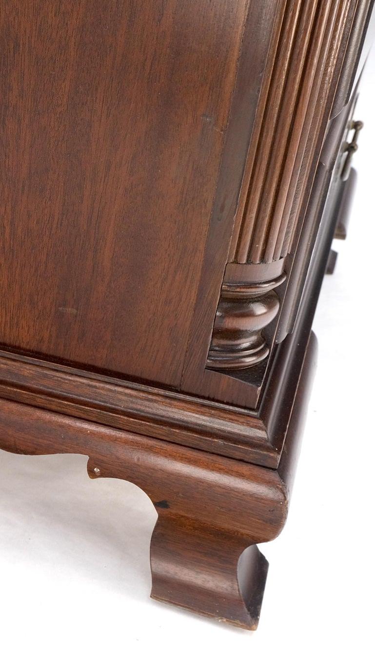 Bracket Feet Mahogany 6 Drawers Brass Pulls Tall Lingerie Chest Dresser Cabinet