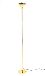 Gianfranco Frattini Brass Floor Lamp with Dimmer Scallop or Lotus Shade