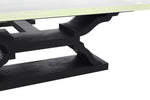 Very Large Heavy Ebonized Base Lucite Top Coffee Table