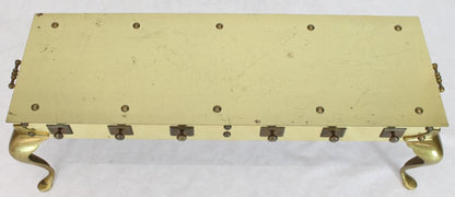 All Solid Brass Studded Rectangular Table with Carry Handles