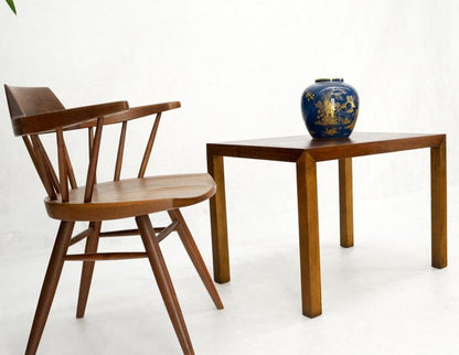 Rectangle Walnut Mid-Century Modern Parsons Style End Side Table Stand