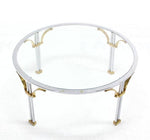 Round Chrome Brass Glass Mid Century Modern Coffee Table