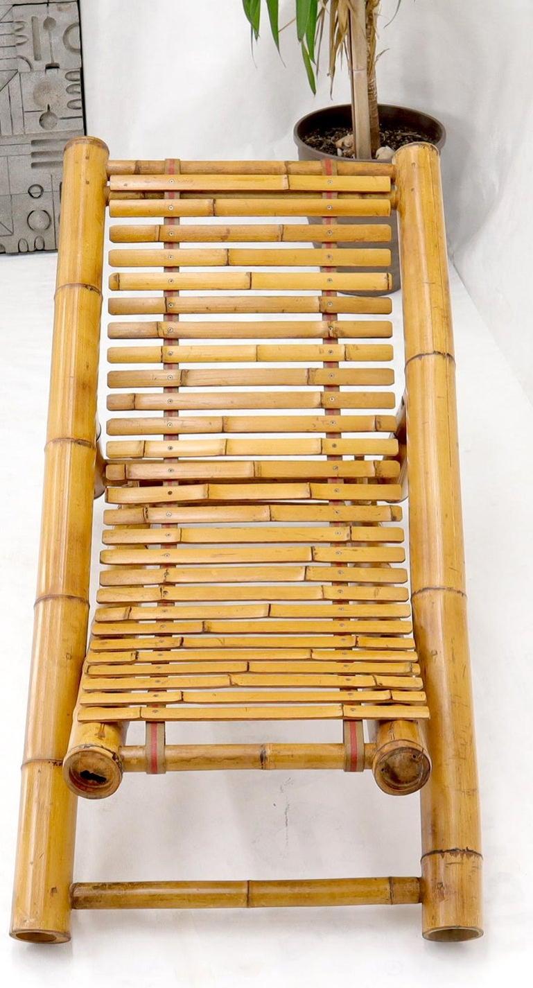 Vintage Bamboo Adjustable Sling Chaise Chair