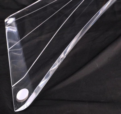 Lucite Bow Tie Butterfly Wing Shape Base Oval Glass Top Mid Century Coffee Table