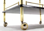 Faux Bamboo Brass Gallery Two Tier Rectangular Rolling Bar Tea Cart