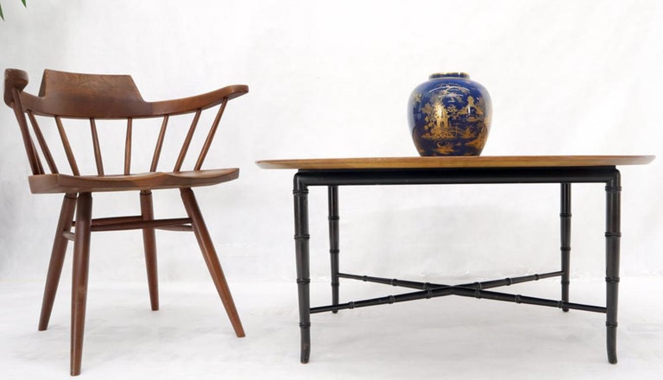 Tapered Faux Bamboo Leg Oval Top Coffee Table