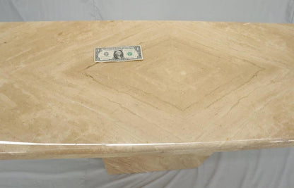 Travertine Single Pedestal Console Sofa Table