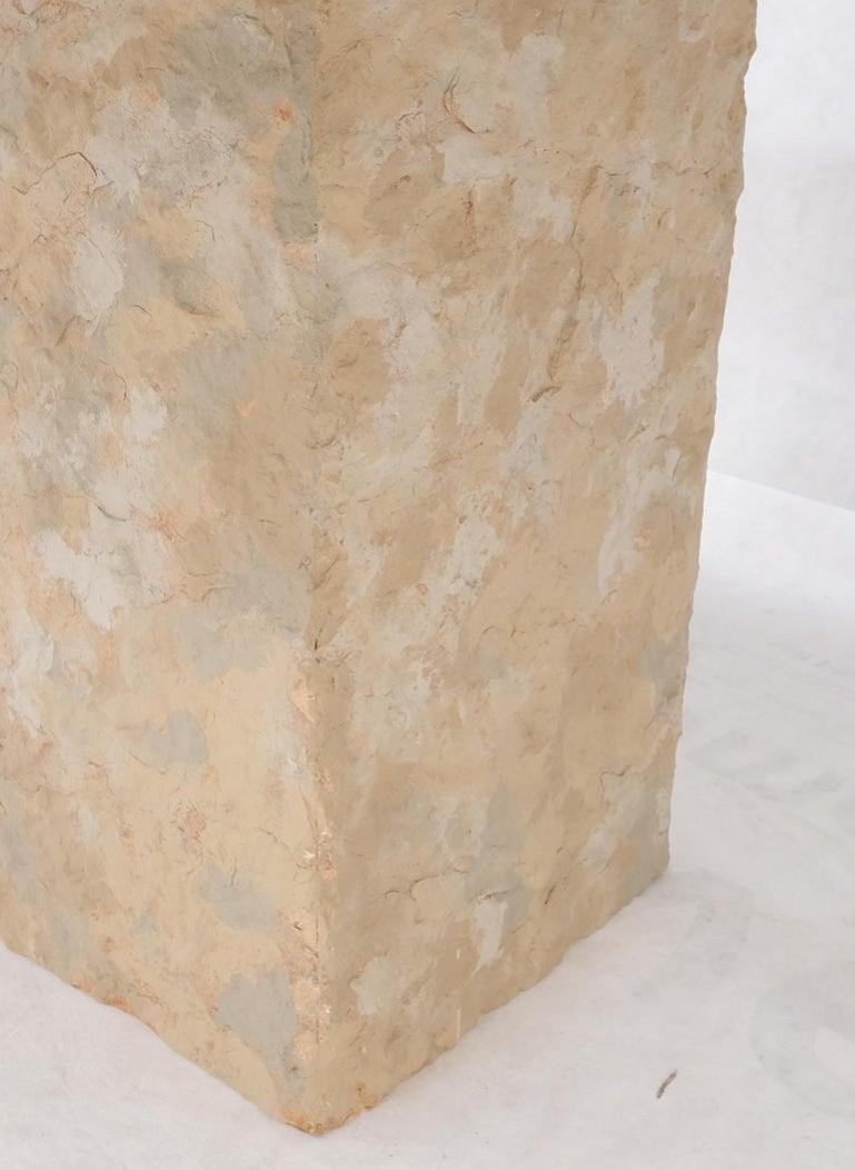 Single Pedestal Rectangle Travertine "Live" Edge Dining Conference Table Italy
