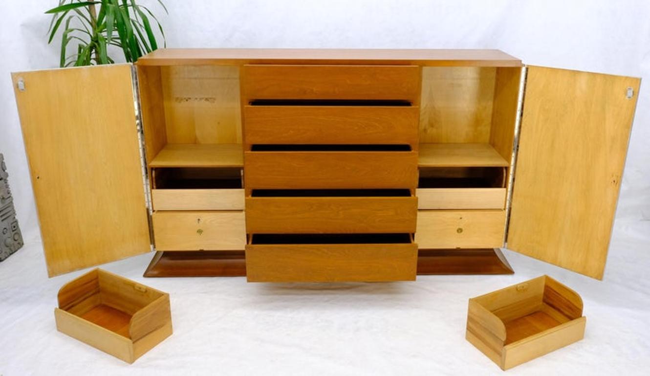 Art Deco 5 Drawers w/ 2 Secret Drawers 2 Leather Diamond Doors Compartment