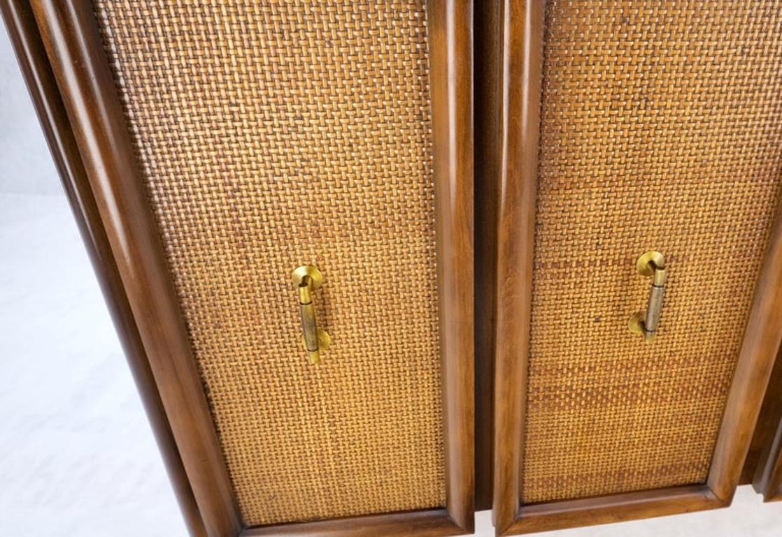 Exposed Sculptural Legs Walnut Three Drawers Two Doors Credenza Server Sideboard