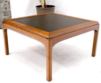 Square Oiled Walnut Faux Slate Top Coffee Table