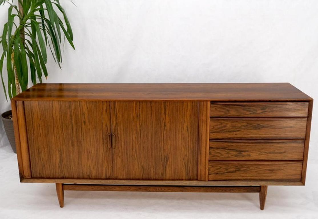Danish Mid Century Modern Rosewood Tambour Doors Sideboard Credenza Falster