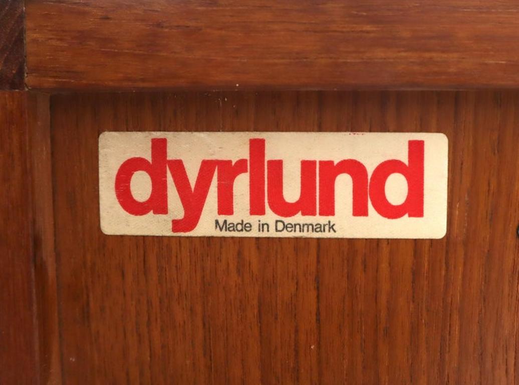 Danish Mid-Century Modern Teak Tambour Doors Long Dresser Credenza by Dyrlund