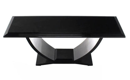 Black Lacquer U-Shape Arched Base Console Table by Drexel