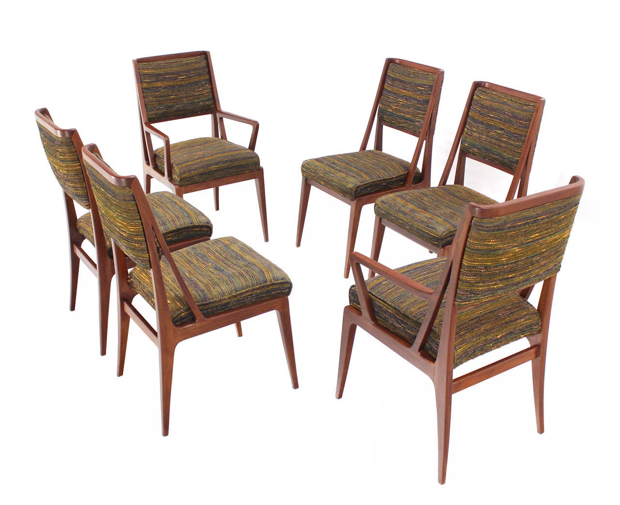 Dining Table with Three Extension Leaves and Six Matching Chairs Set