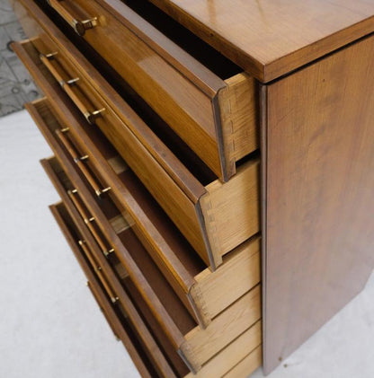 John Stuart Honey Amber Maple High Chest 6 Drawers Dresser Cabinet Wooden Pulls