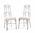 Cast Aluminum Faux Bamboo Mid-Century Modern Six Chairs and Table Dining Set