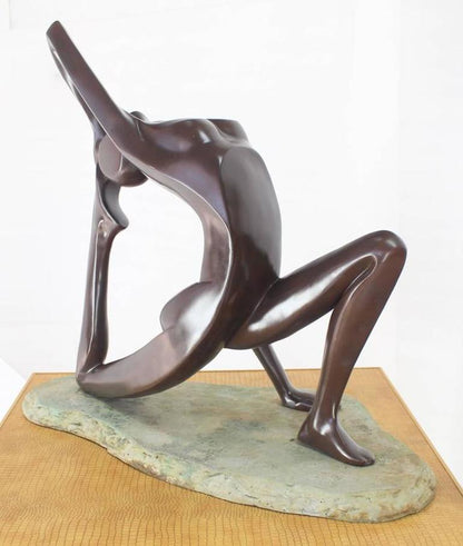 Large Abstract Sculpture of Stretching Nude Gymnast