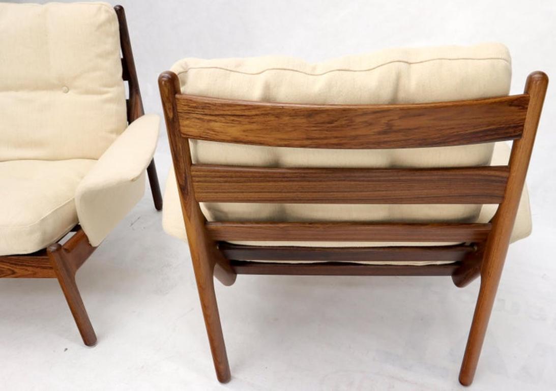 Pair of Danish Modern Virgin Wool Upholstery Rosewood Frames Longe Chairs