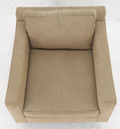 Deep Oatmeal Fabric Upholstery Contemporary Lounge Chair on Dowel Legs