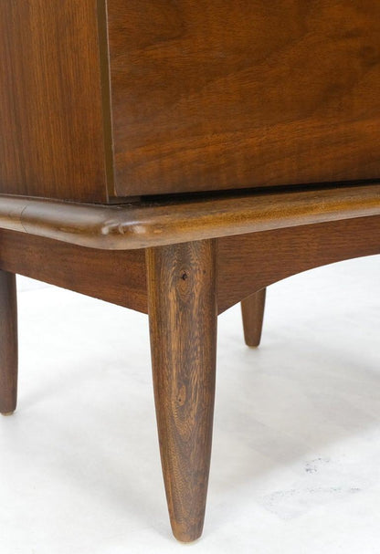 Pair Walnut Mid Century 3 Drawers Sculptural Night Stands End Tables Mint!