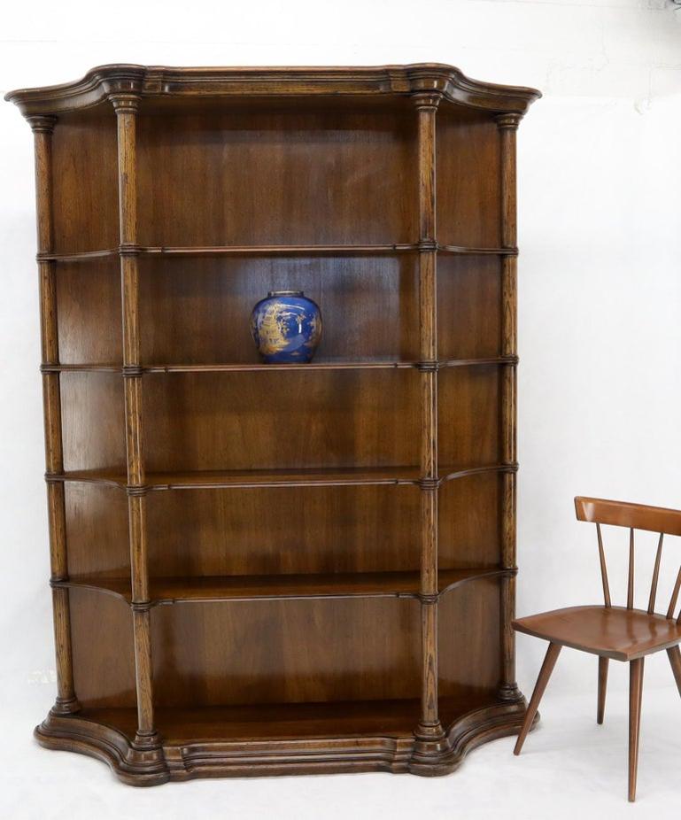 Large Oversize Figural Country French Style Open Bookcase with Spindles