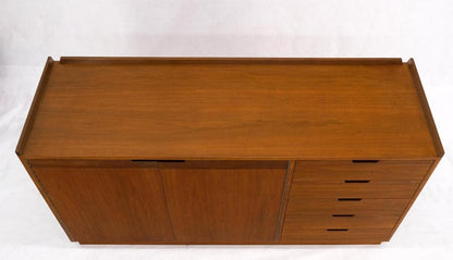 Mid-Century Modern 10 Drawers Walnut Gallery Top Dresser Credenza Double Doors