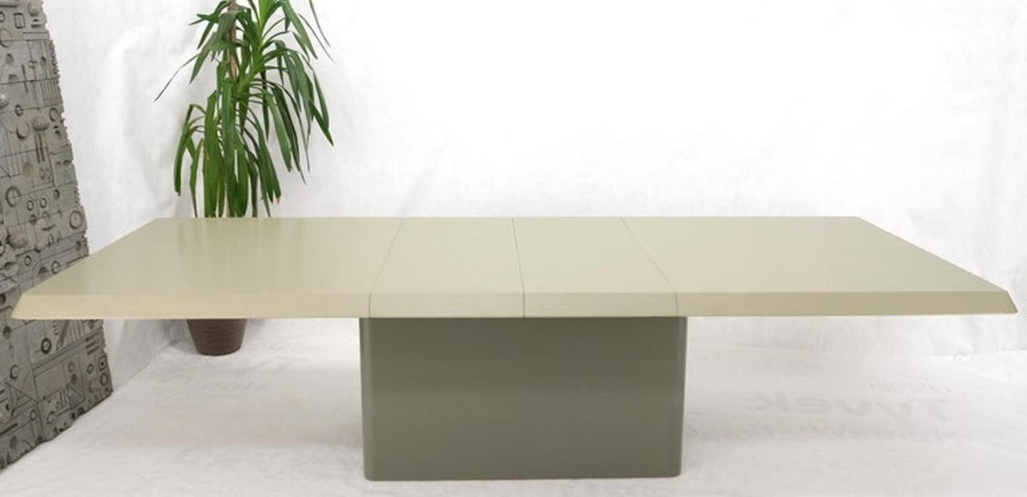 Oversize Pedestal Base Cloth Wrapped Dining Conference Table