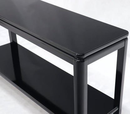 Black Lacquer Rectangular Two-Tier Console Sofa Table