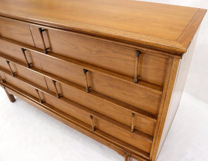 Decorative Light Walnut Faux Bamboo Pulls 8 Drawers Dresser