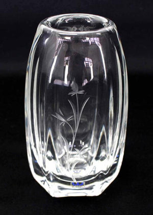 Tall Swedish Crystal Vase by Kosta