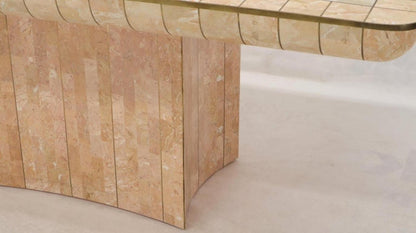 Brass & Tessellated Marble Stone Tile Top Dining Conference Tables