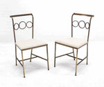 Set of Six Rare Brass Dining Side Chairs