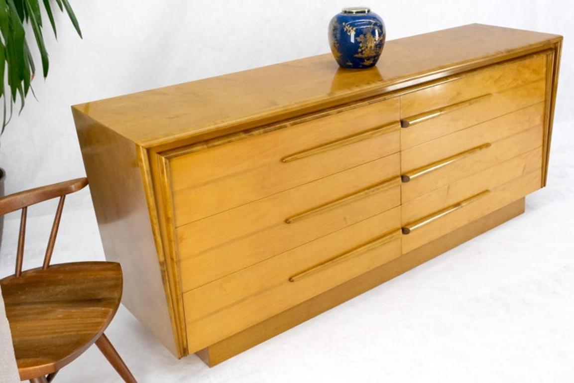 Lacquered Blond Birch 6 Drawer Swedish Mid-Century Modern Dresser Credenza Mint