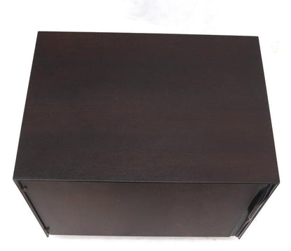 Mid-Century Modern Cube Shape Compact Liquor Cabinet End Table Espresso Finish