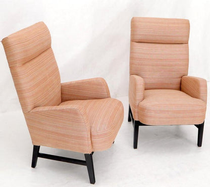 Pair of mid-century modern tall backs lounge chairs