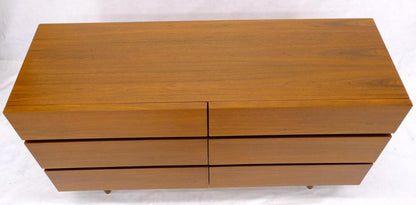 American Walnut Block Front 6 Drawers Long Dresser Credenza Restored Mint