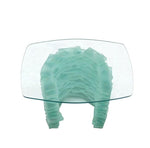 Stacked Glass "Ice Block" Base Side Table