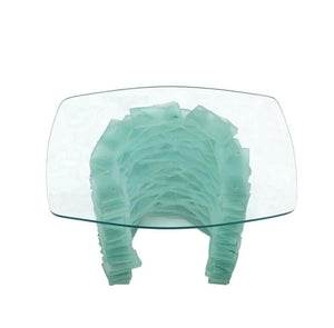 Stacked Glass "Ice Block" Base Side Table