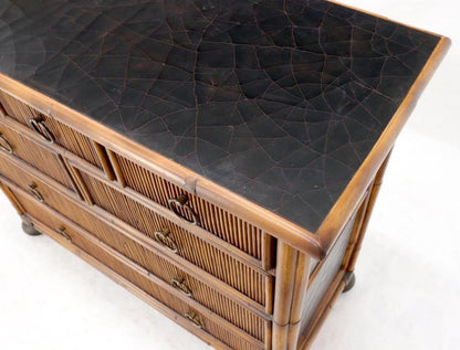 Rattan 7 Drawer Bachelor Chest of Drawers by Baker