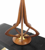 Figural Sculptural Carved Walnut Base Table Lamp